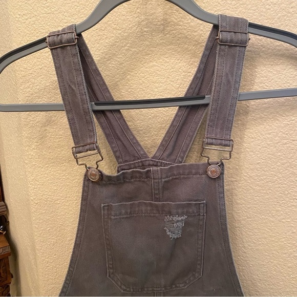 FOREVER 21 Women Olive Ripped Denim Overall Shorts Size 27 - Picture 2 of 7